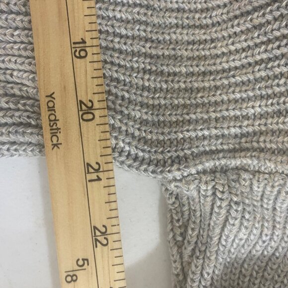 Gap Hoodie Sweater Womens M Petite Gray Cotton Knit Ribbed Pullover - Picture 7 of 9